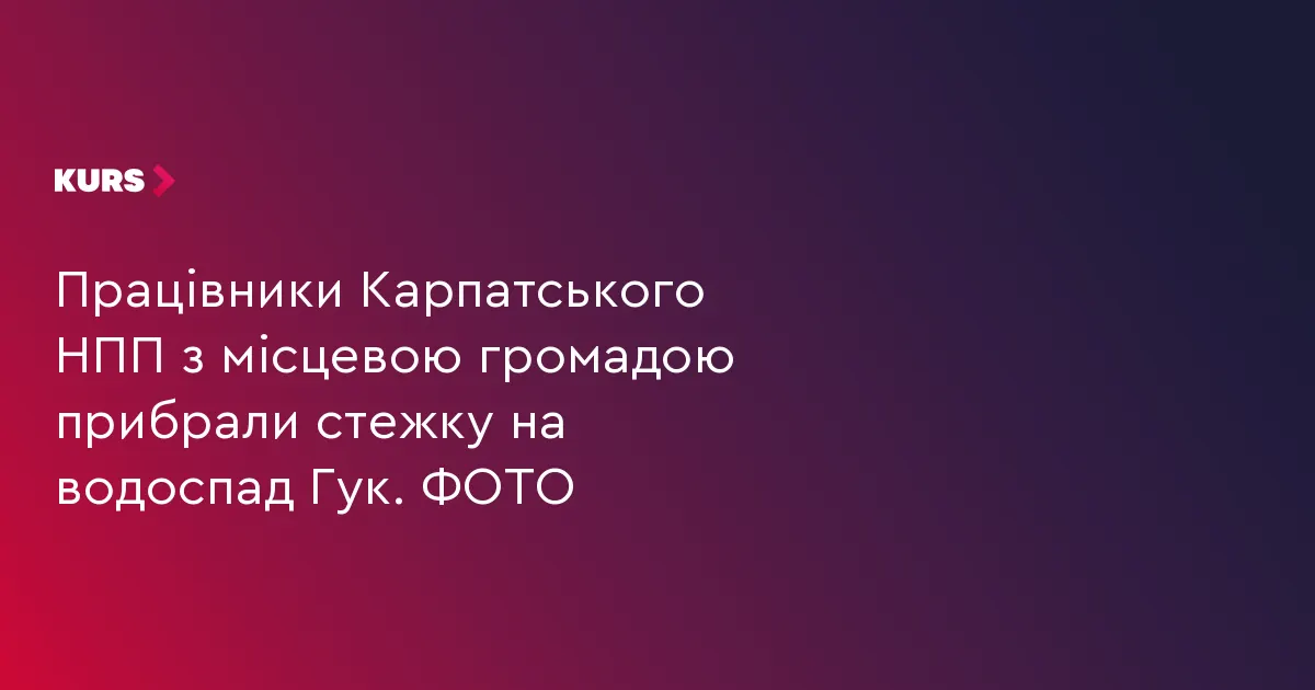 Волонтери прибрали стежку до водоспаду Гук у Карпатах