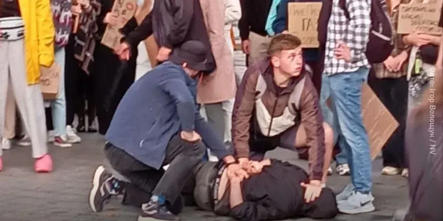 У Львові під час акції на підтримку Федорова затримали чоловіка з ножем