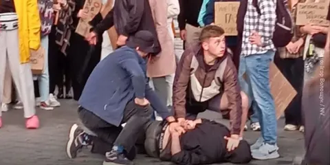 У Львові під час акції на підтримку Федорова затримали чоловіка з ножем