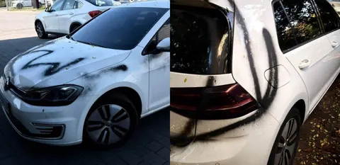 В Івано-Франківську обмалювали авто ветерана війни та активіста Андріана Волгіна